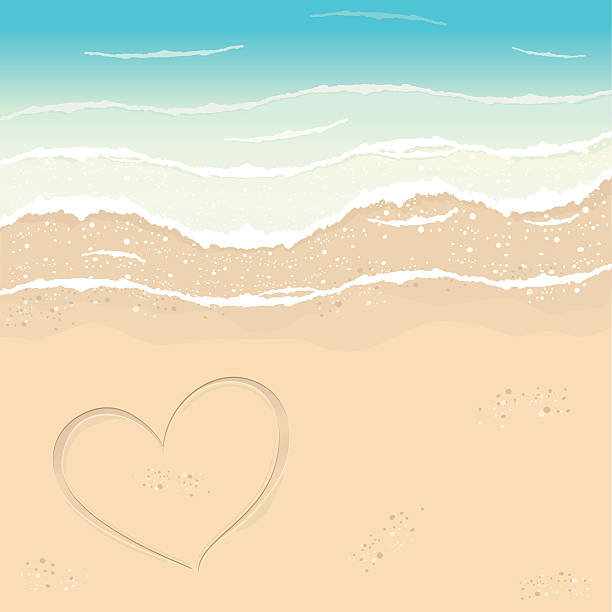 illustrations, cliparts, dessins animés et icônes de coeur dans le sable - sand wave pattern beach wave