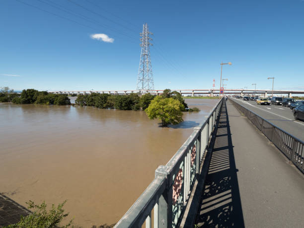 istock Arakawa in Japan, flooded by a typhoon 1184066350