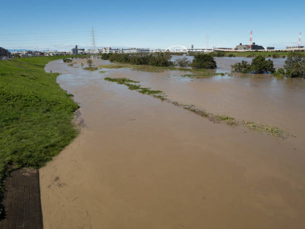 istock Arakawa in Japan, flooded by a typhoon 1184066400