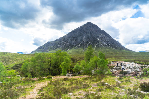 istock Glen Coe, Scotland, river with mountains and cloud in background 1184066541