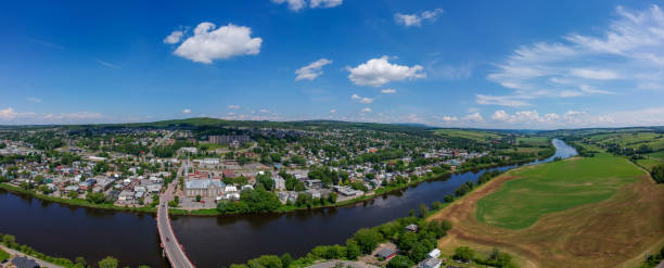 istock Aerial panorama view of town 1184067345
