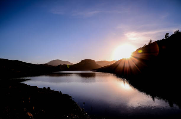 Dark Water Lake in Gran Canaria Canary Islands Spain
