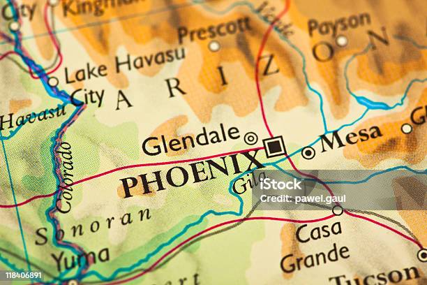 Foto de Phoenix Az Mapa e mais fotos de stock de Mapa - Mapa, Arizona, Globo terrestre