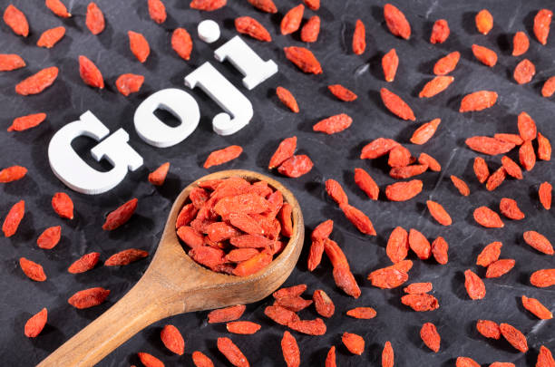istock Red dried goji berries - Lycium Barbarum. Wolfberry 1184081375
