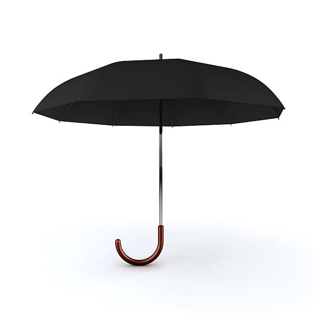 istock Black open gentleman umbrella cutout 118408280