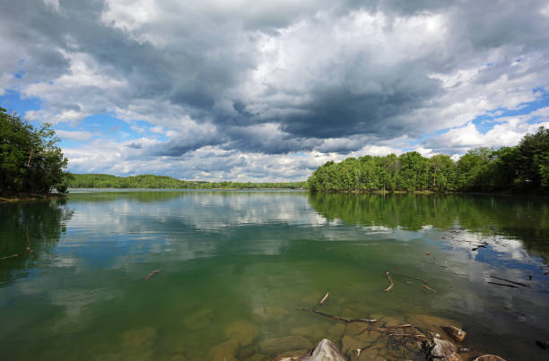 istock Cloudy landscape on Summerville lake 1184087782