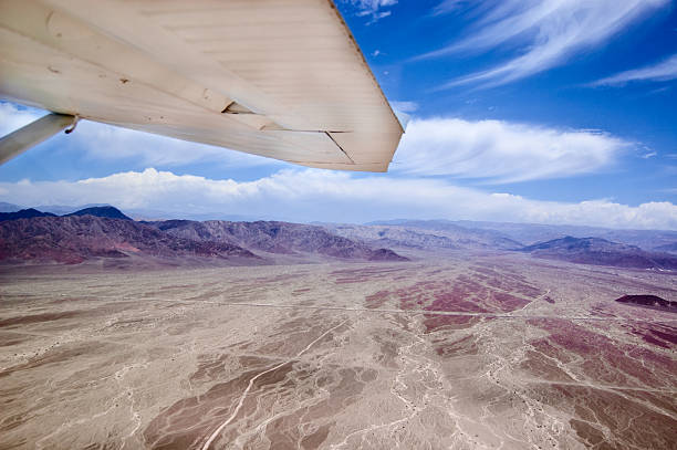 Desert Nazca under wing stock photo