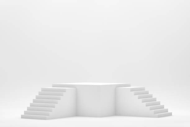 istock 3D Abstract Minimal Background, Stairs, Ladder, Podium 1184095030