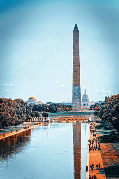 Washington, USA,Washington Monument, Lincoln Memorial Reflecting Pool.