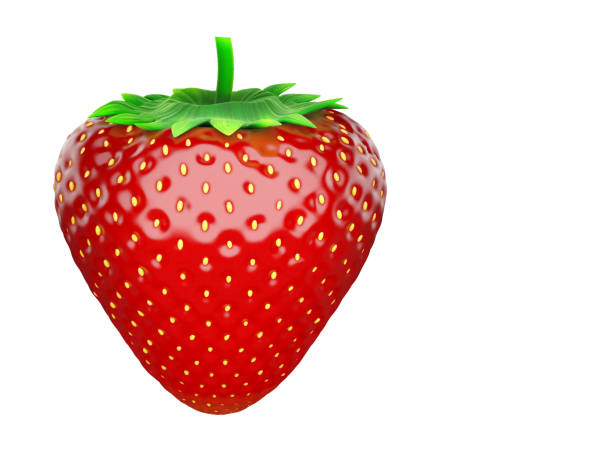 istock 3d render of a strawberry isolated on white background. 1184105215