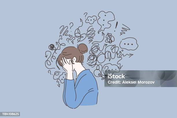 Mental Disorder Finding Answers Confusion Concept Stock Illustration - Download Image Now