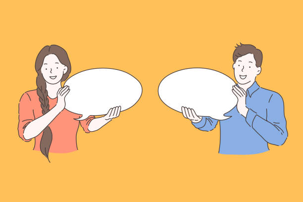 illustrations, cliparts, dessins animés et icônes de bulle de parole, publicité, concept de communication - people speech bubble community togetherness