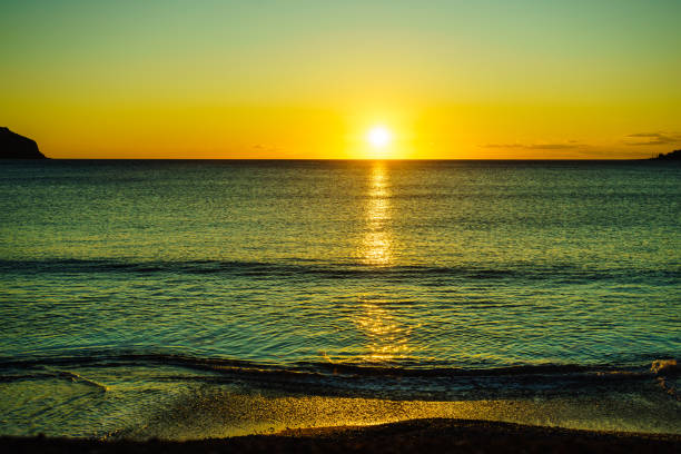 The sun sets at Florida beach
