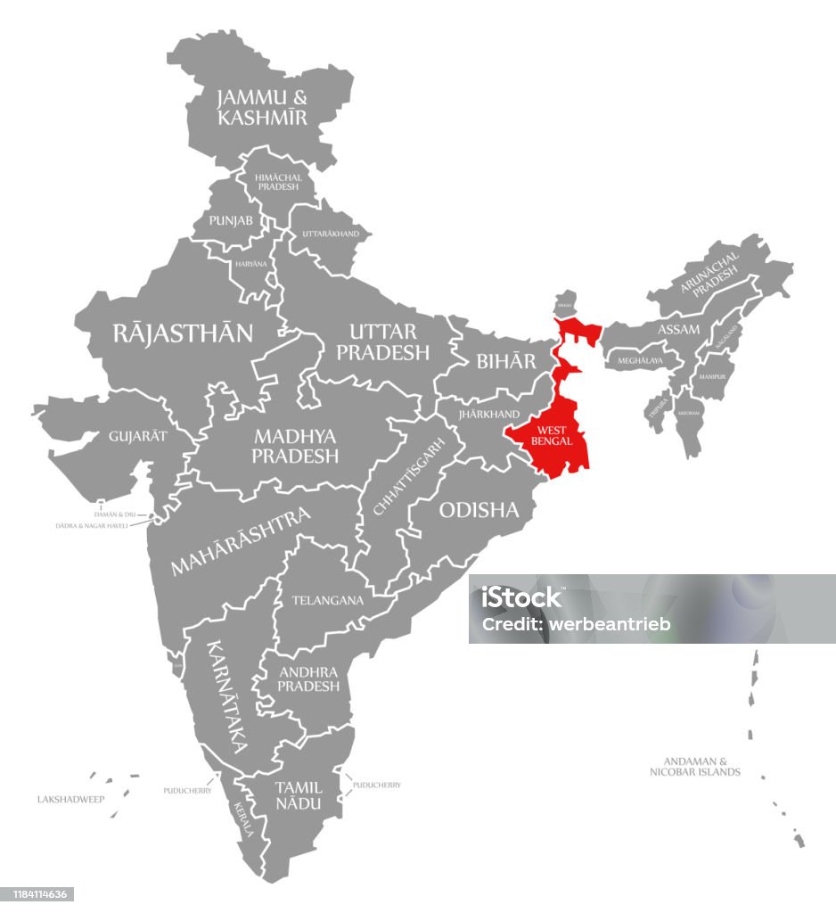 Màu Đỏ Tây Bengal Nổi Bật Trên Bản Đồ Ấn Độ Hình minh họa Sẵn có - Tải xuống Hình ảnh Ngay bây giờ - Biên giới, Bản đồ - Thiết bị