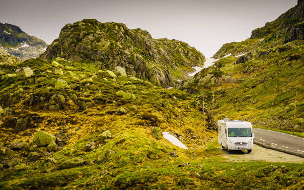istock Camper car in norwegian mountains 1184115594