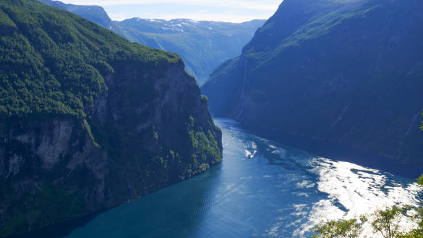 istock Fjord Geirangerfjord with ferry boat, Norway. 1184117348