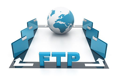 FTP file transfer concept. Data transmission