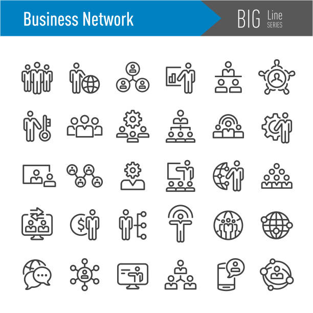 Business Network Icons - Big Line Series Business Network, businessman standout stock illustrations