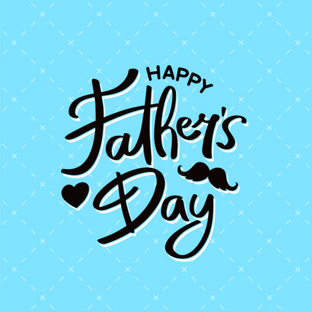 istock Happy father's day hand lettering typography text poster vector design with mustache love icon ornament and patterned shirt background. 1184131676