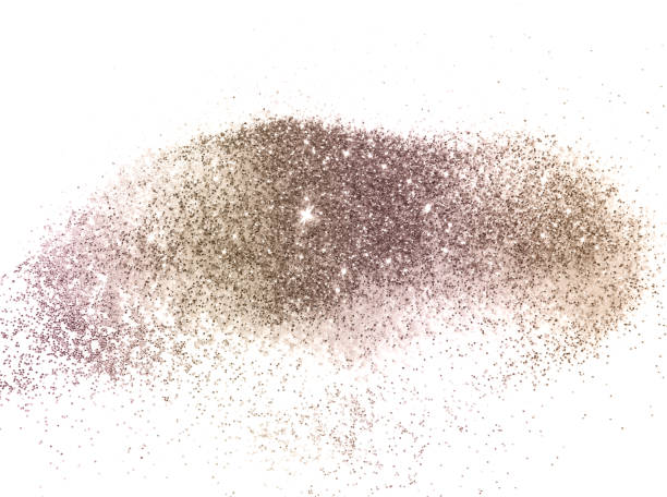 istock Rose gold glitter on white background 1184135032