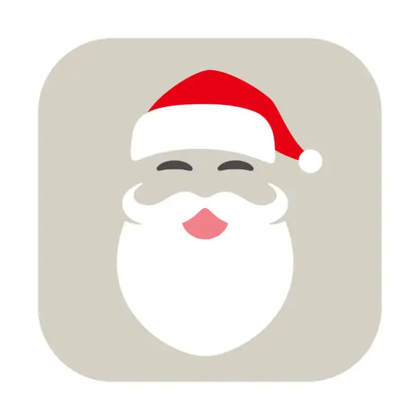 Vector illustration of Santa Claus smiling icon, vector illustration