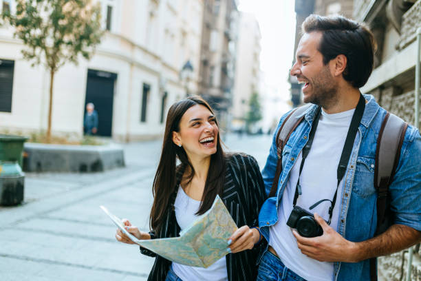 istock Couple of tourists 1184142249