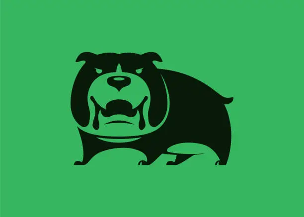 Vector illustration of angry bulldog symbol