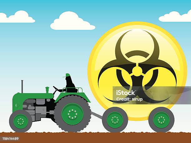 Ilustración de Tractor Extracción Brillante Icono De Riesgo Biológico y más Vectores Libres de Derechos de Agricultor