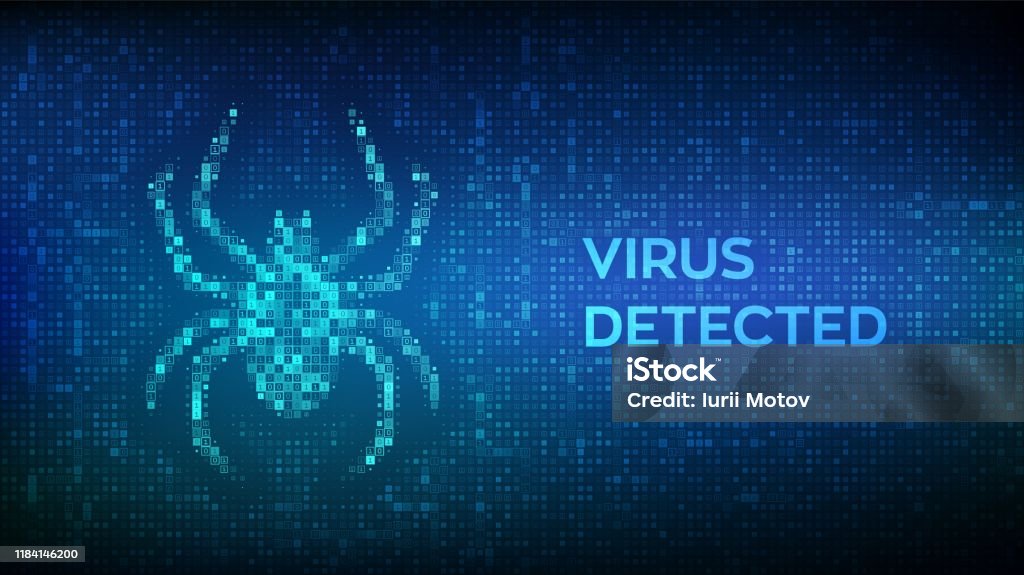 Computer Virus Watermark Image Virus Hazard Sign Virus Detected Computer Bug Made With Binary Code ...