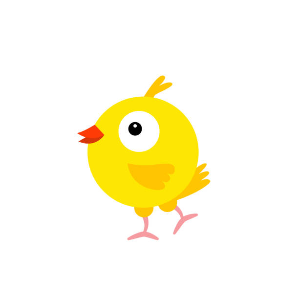 Cheerful bird yellow Canary Cheerful bird yellow Canary. Cartoon character feathered. Vector scared chicken cartoon stock illustrations