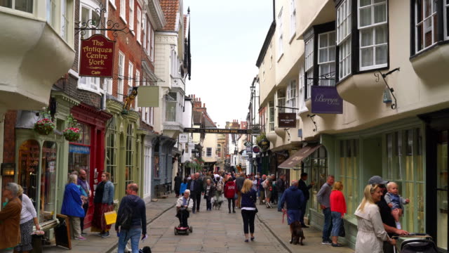 Shopping area at Stonegate street in York, UK