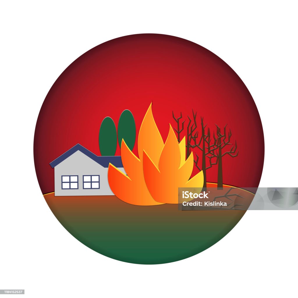 Ilustración de Incendio Forestal Quema Cerca De Papel De La Casa Cortar  Desastre Natural y más Vectores Libres de Derechos de Accidentes y  desastres - iStock