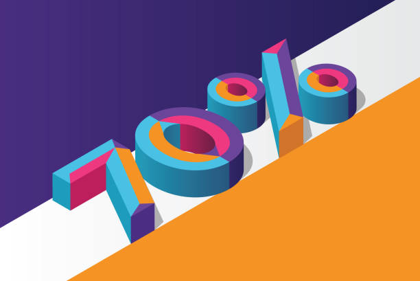 istock Isometric 70% percent off, 3D sale background, colorful polygonal triangle object. Eps10 Vector. 1184152548