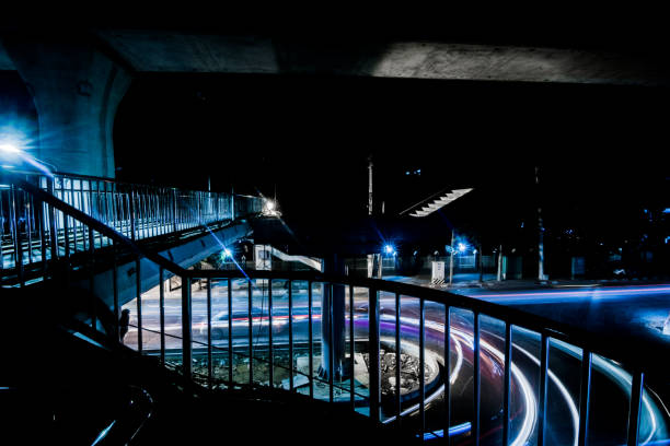 istock Long exposure light at night in the city. 1184155498