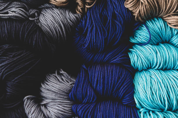 istock Balls of colorful silk yarn. 1184156459