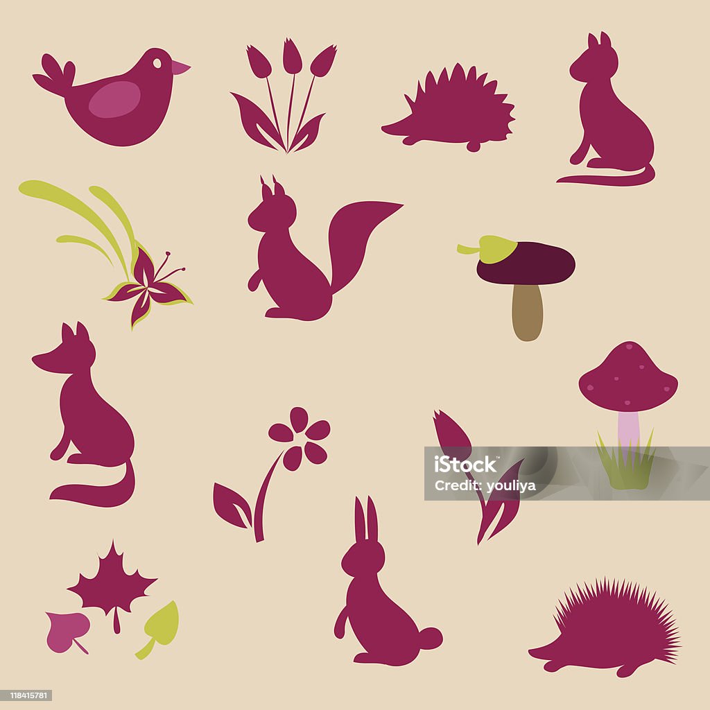 Retro forest animals  Animal stock vector