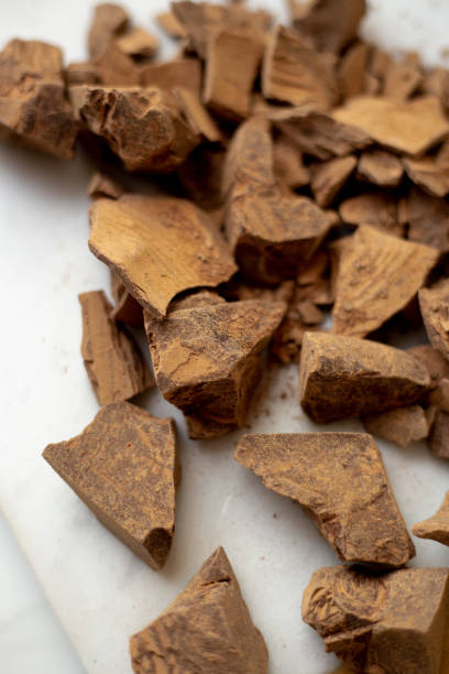istock Chocolate Shavings. Raw cacao mass. Raw vegan chocolate 1184157990