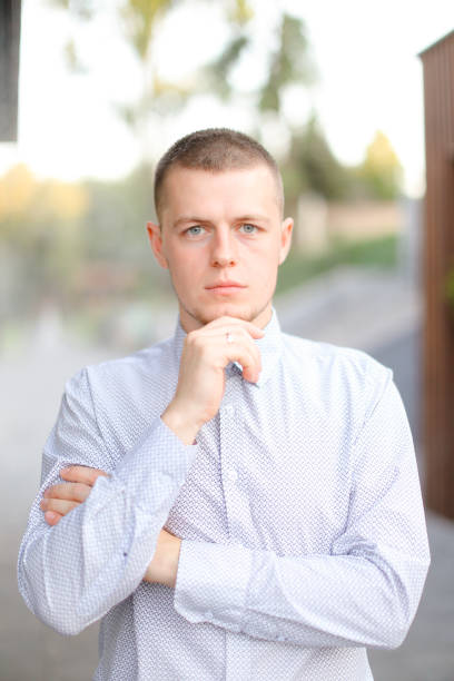 istock Caucasian young handsome groom standing outside 1184159660