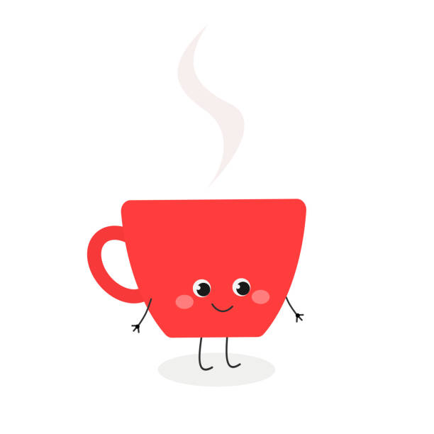 Cute Coffee Cup Cartoon Character Vector Illustration Stock Illustration -  Download Image Now - iStock