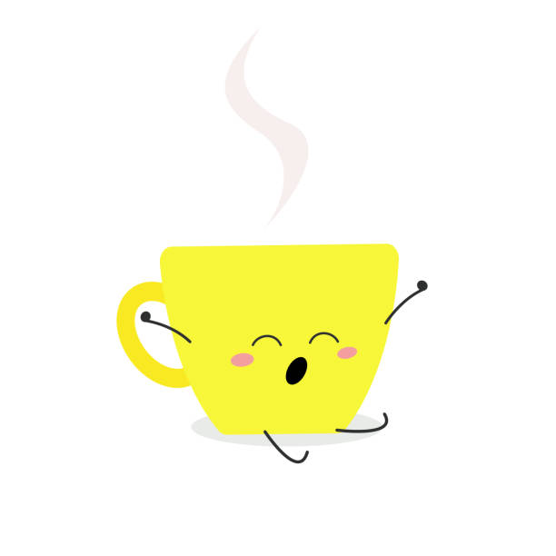 illustrations, cliparts, dessins animés et icônes de concept drôle de dessin animé de tasse de bon matin - se réveiller