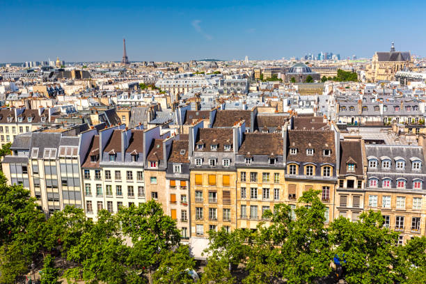 istock Skyline Paris with old town and Eiffel Tower 1184162373