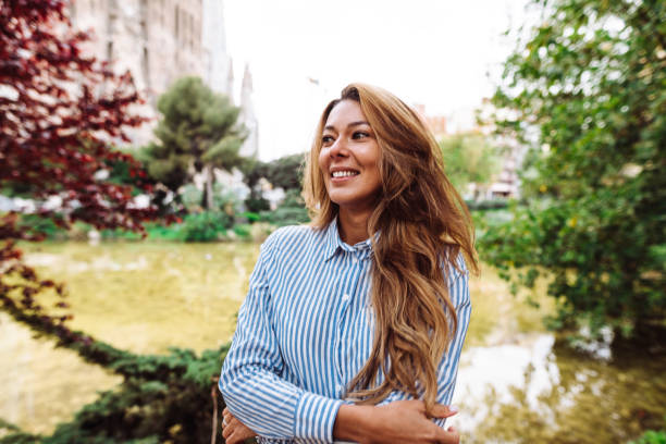 istock happiness woman in barcelona 1184166348