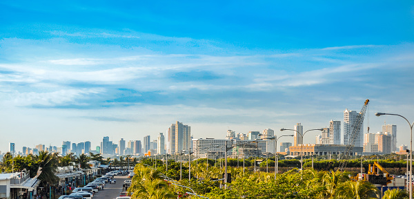 View of skyline of metro Manila, Philippines.