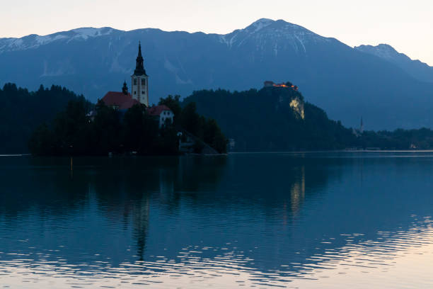 istock Lake Bled with mountains in Slovenia 1184168299