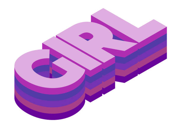 istock Girl word isometric 3d rendering isolated background 1184168343