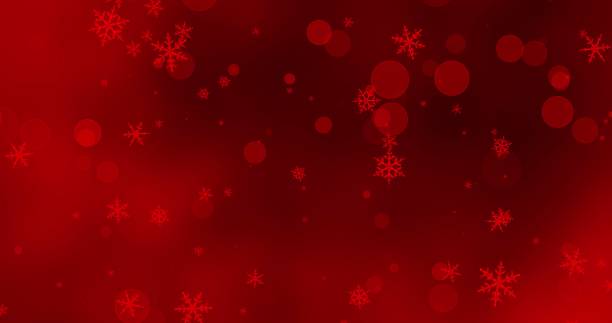 istock Red snowflakes and bokeh lights on the red Merry Christmas background. 3D render 1184170901