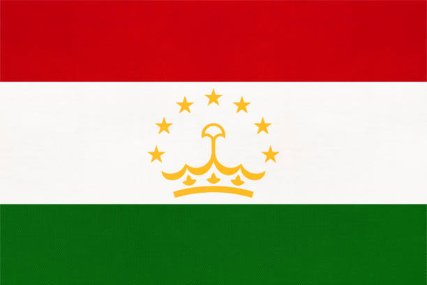 fond textile national de drapeau de tissu de tadtadikistan. symbole du pays asiatique du monde international. - tajik flag photos et images de collection