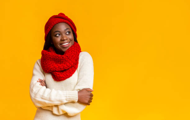 istock Confident smiling girl looking at empty space 1184171113