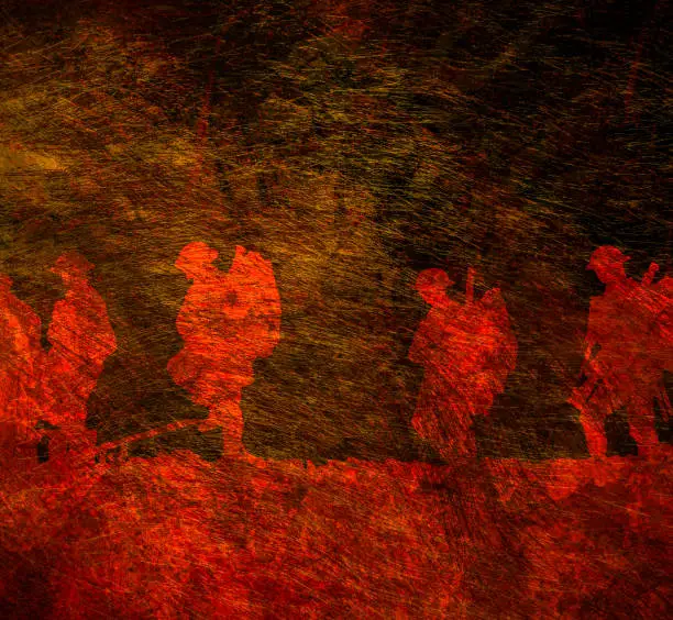Photo of Outline of WWI soldiers walking