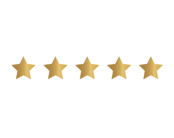five star rating icon five star rating icon- vector illustration gold ira best stock illustrations
